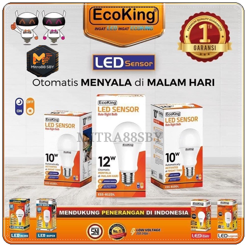 Mitra88sby Lampu LED Sensor 10 dan 12 Watt ( Light Sensor ) Ecoking