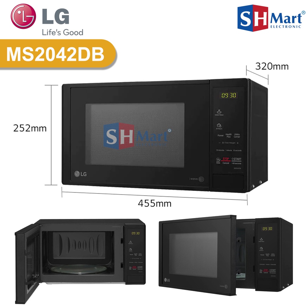 MICROWAVE OVEN LG KAPASITAS 20 LITER MS2042DB INVERTER EASY CLEAN GARANSI RESMI