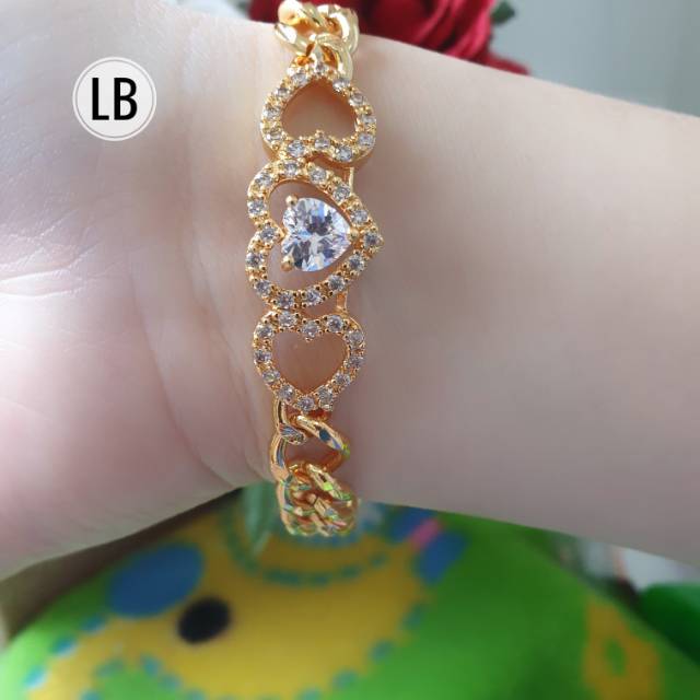 Gelang xuping tumpuk love mata diamond premium n 045