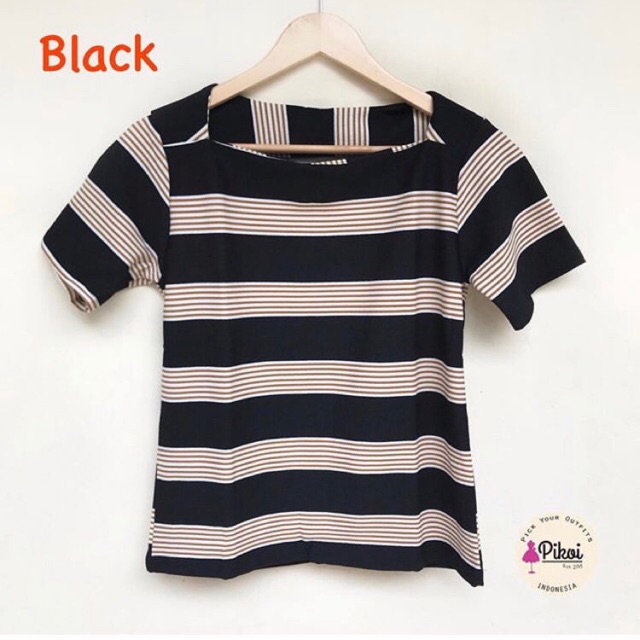 Blouse cewek lucu murah / blouse garis wanita / blouse scuba murah / blouse kantor wanita murah 1846