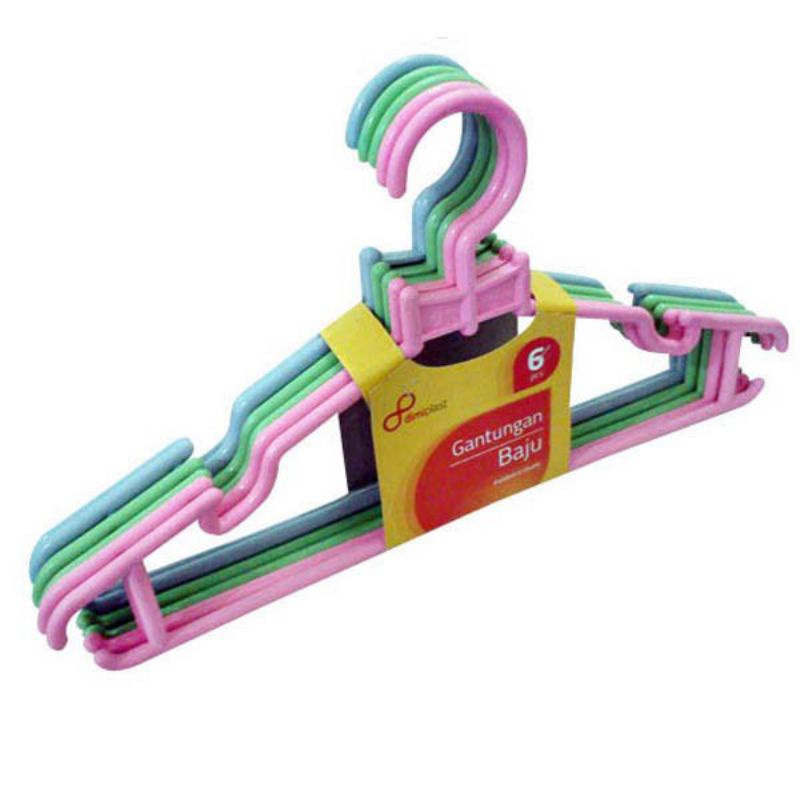HANGER BAJU PLASTIK BULAT [HITAM &amp; WARNA]
