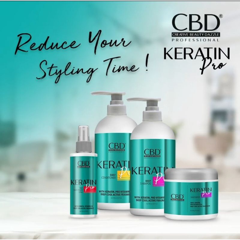 CBD Keratin Pro Daily {Hair Spray/Shampoo/Conditioner /Hair Mask}