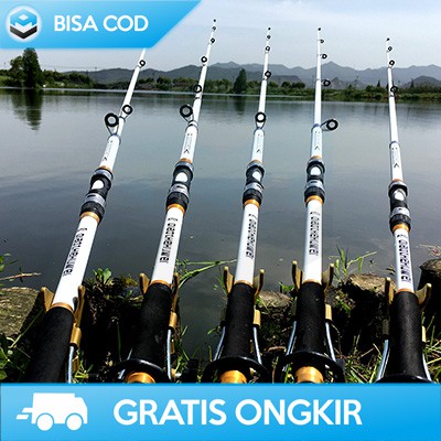 ALAT JORAN PANCING IKAN PORTABLE PRAKTIS CARBON FIBER SOLID CF3000