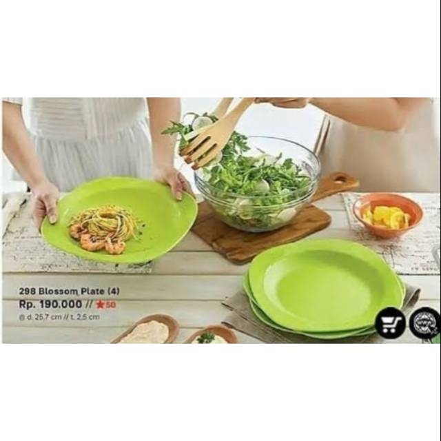 Blossom Plate atau Piring Hijau Tupperware