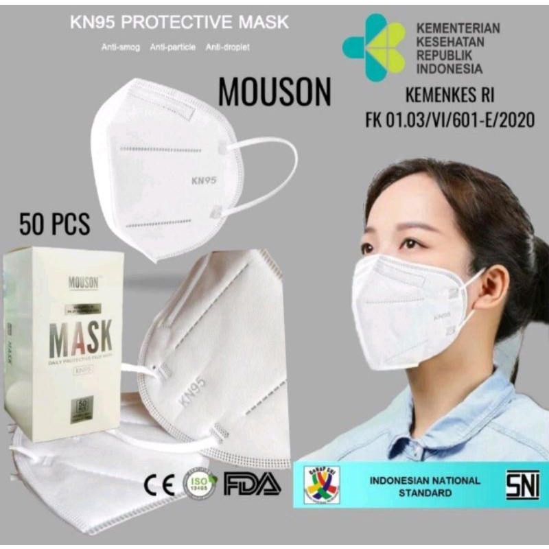 Masker KN95 headloop(hijab) dan earloop(cantol) 1 box isi 50pcs