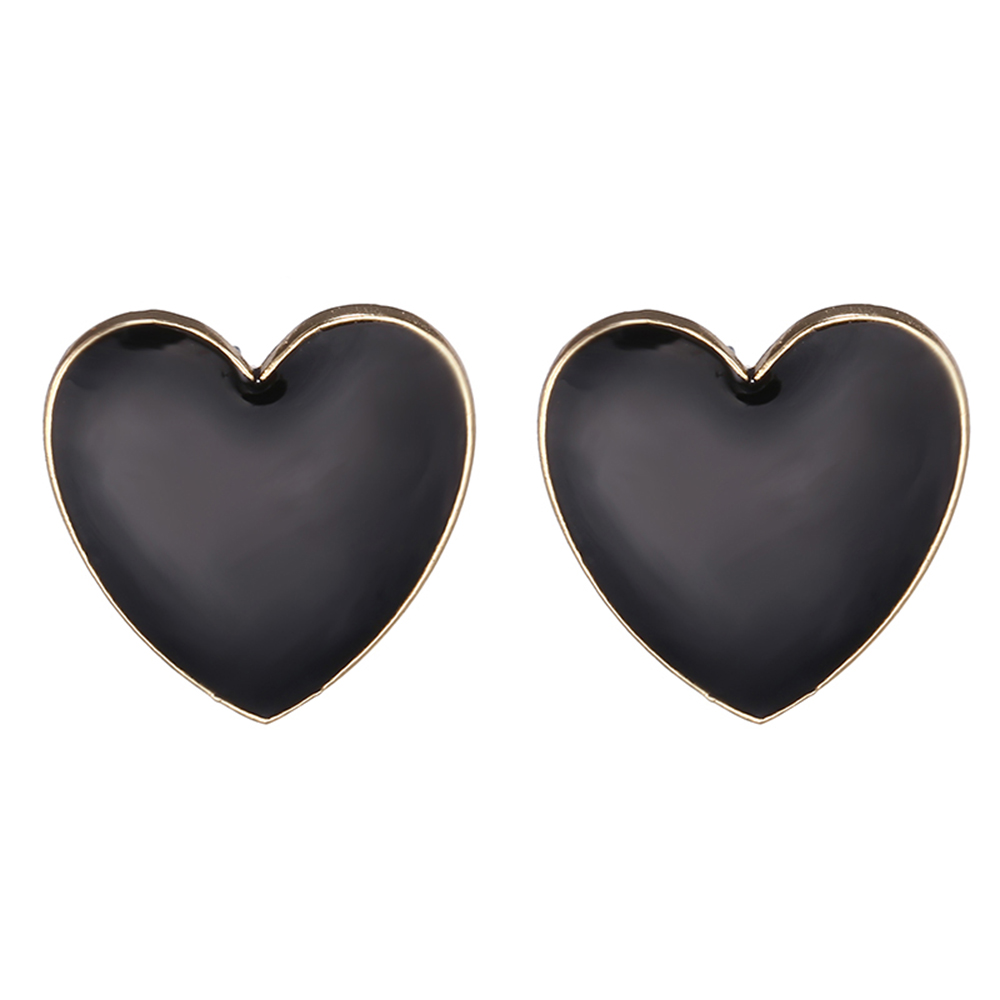 Needway  Statement Cute Enamel Big Love Heart Stud  Earrings