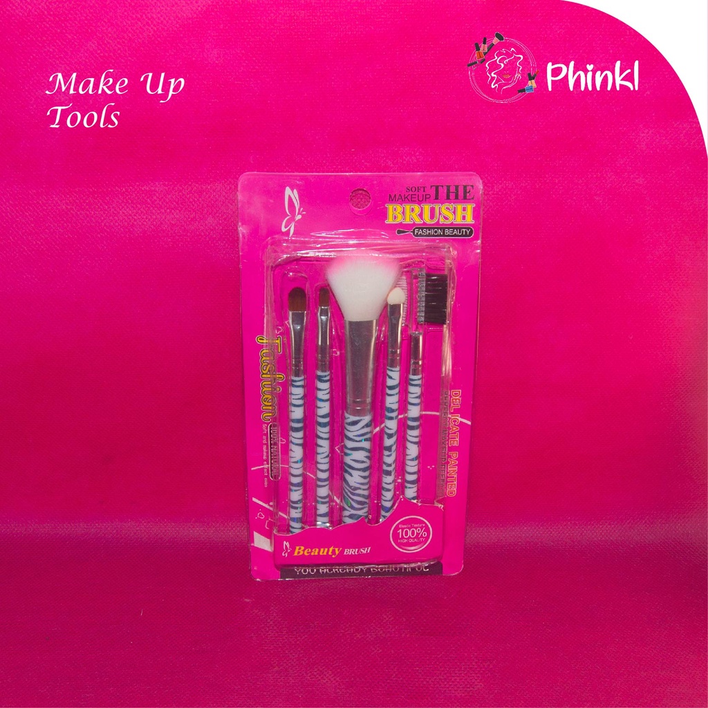 `ღ´ PHINKL `ღ´ Brush Kuas makeup kosmetik isi 5 import hasil halus lembut untuk aplikasi bedak lipstick eyebrow blush on