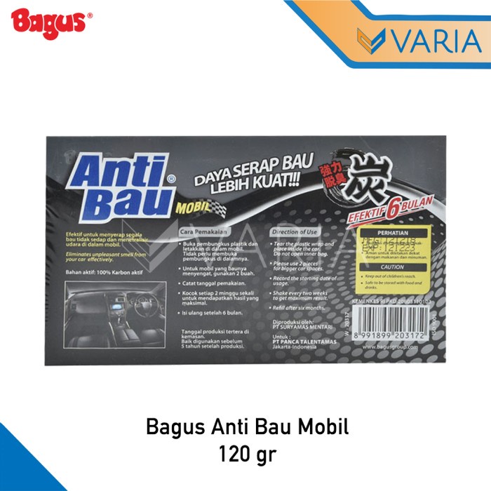 Bagus Anti Bau Mobil Kotak Plastik 120 gr Heavy Duty Odor Eliminator