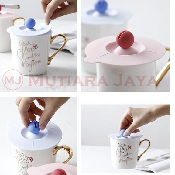 KUFLORSMARTE - PLATO Tutup Gelas Cangkir Silicon Silikon Souvenir Lucu / Penutup Gelas Silikon / Tut