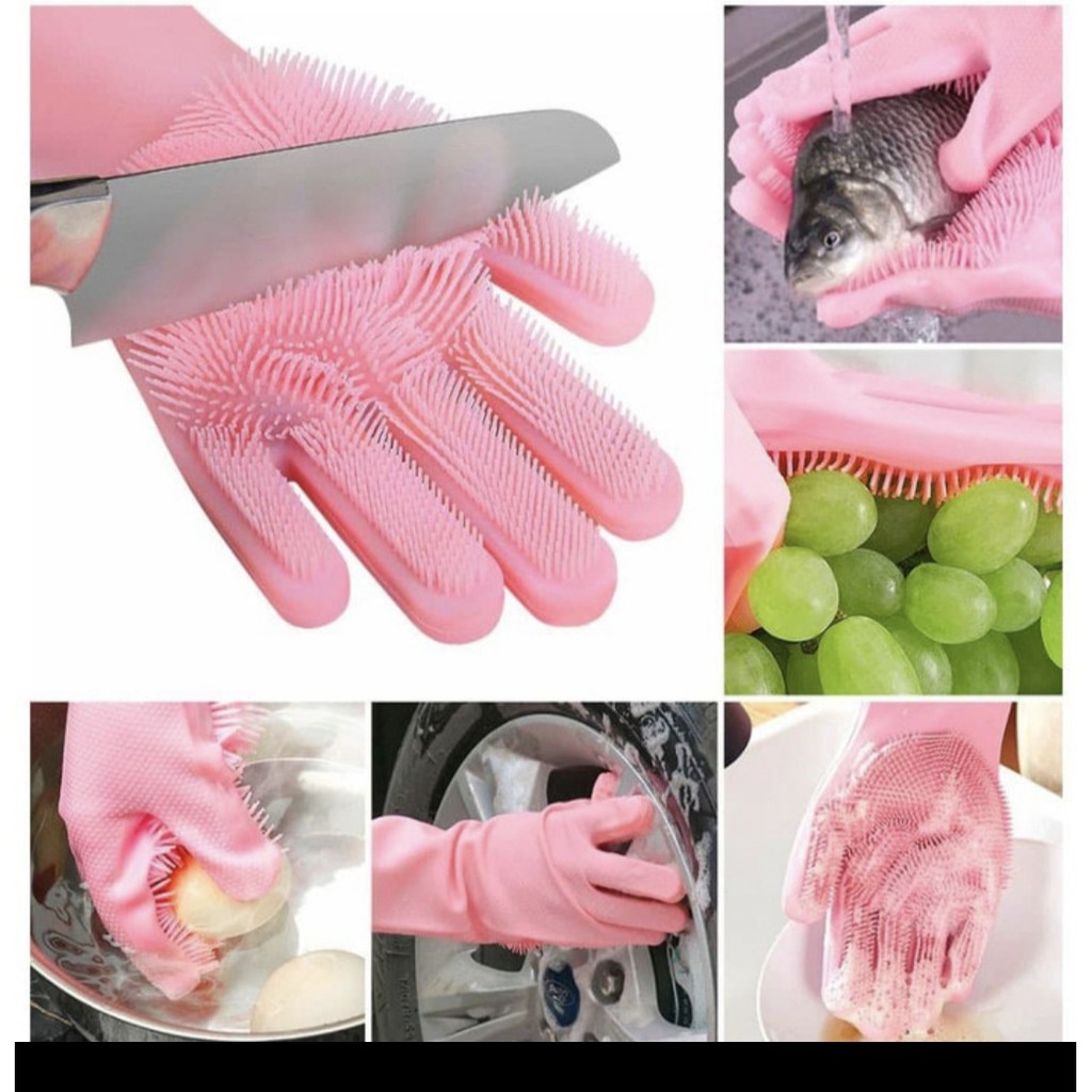 SILICONE DISHWASHING Gloves Sarung Tangan Cuci Piring Cuci Mobil TEBAL Tahan Panas