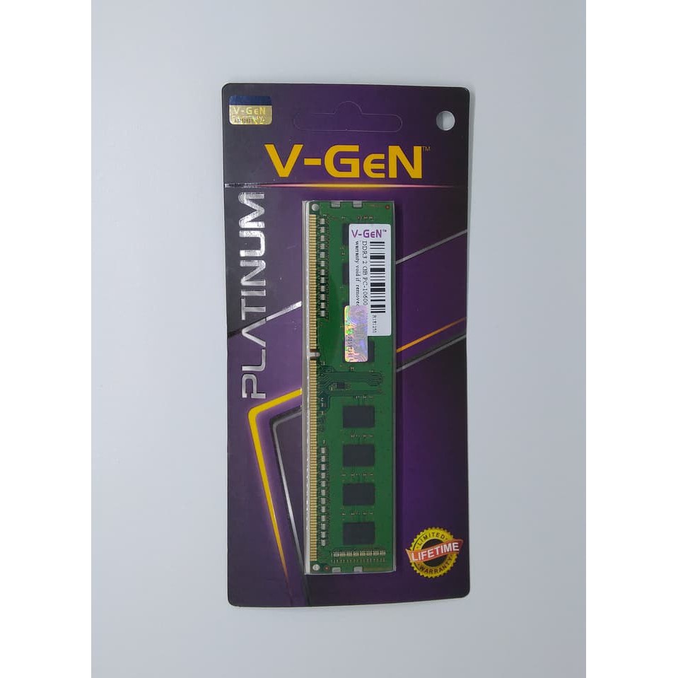 RAM PC DDR 3 2GB 10600 / 1333MHZ V-GEN