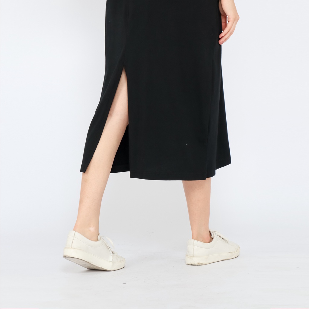 Atasan Dress Oversize Wanita Muslim 7/8 LD130 super comfy Hitam