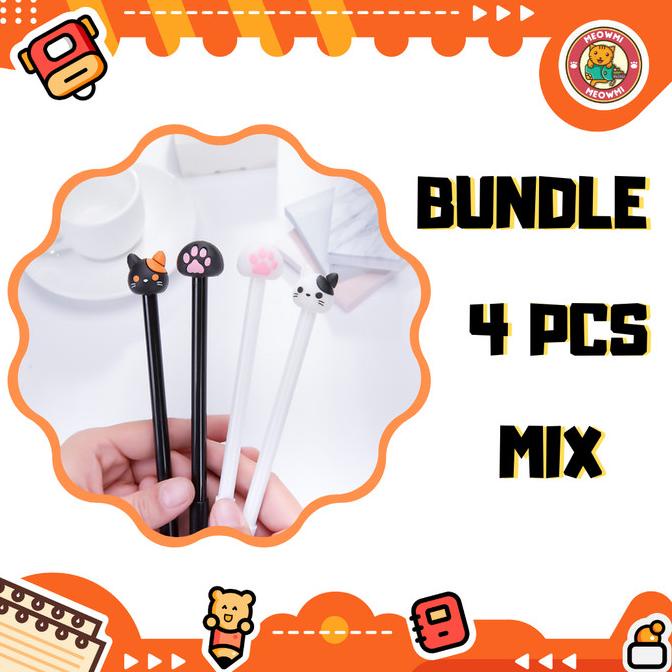 

*#*#*#*#] Pulpen Karakter CAT Paw Bundle 4 Pcs Mix Motif PN0082