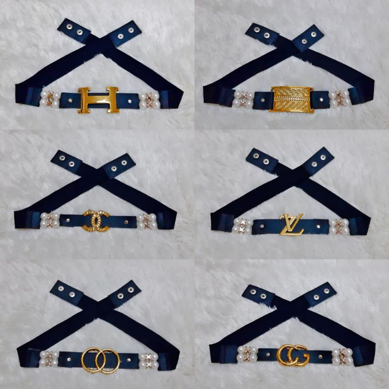 GROSIR (12pcs) IKAT PINGGANG KARET LOGO VL DLL