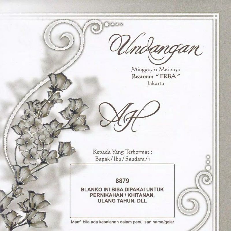 Undangan Blangko Erba 8879
