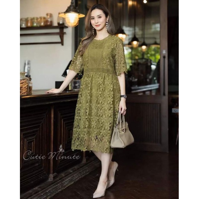 Dress brokat renda Cutie Minute Ori bangkok new