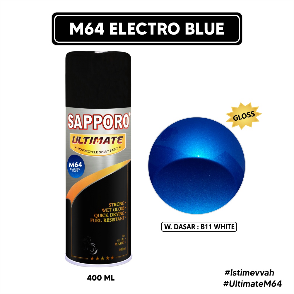 Sapporo Ultimate M64 Electro Blue / Cat Spray Semprot Aerosol Terbaik