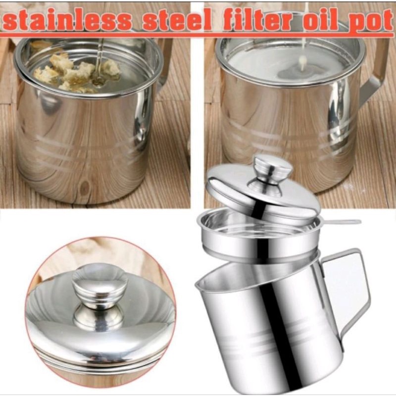 OIL POT STAINLESS 1,2L/TEMPAT MINYAK GORENG