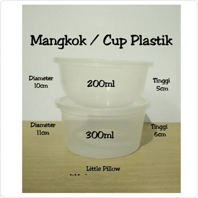 LPD(ISI 25PCS - CUP300ML)Cup plastik 300ml/Mangkok Plastik/Cup Puding/Cup Salad/Gelas Plastik/Cup Sl