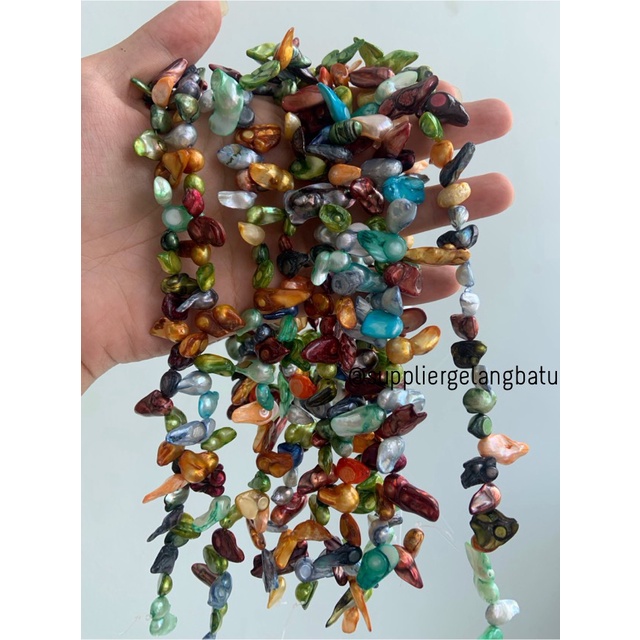 kerikil KERANG KESHI MULTICOLOUR tetes OVAL fresh water shell BAROK