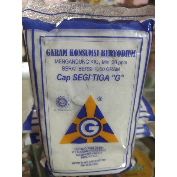 

4 pcs garam beryodium segi tiga 250gr