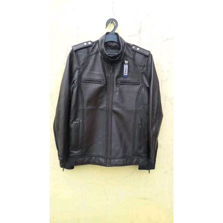 jaket kulit asli jahitan sulam