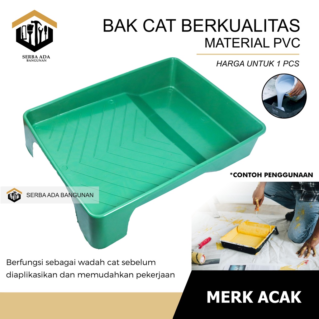 BAK CAT KAKI LUAR PLASTIK KUAT TEBAL / UNTUK TEMPAT ROLL TEMBOK MINYAK KAYU CAIRAN WADAH BAKI PVC