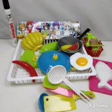 Mainan Masak Masakan Isi Makanan Dengan Keranjang Untuk Anak Perempuan / Food Set Mainan Sni Aman