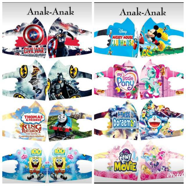 Masker scuba anak waterproof,motif printing