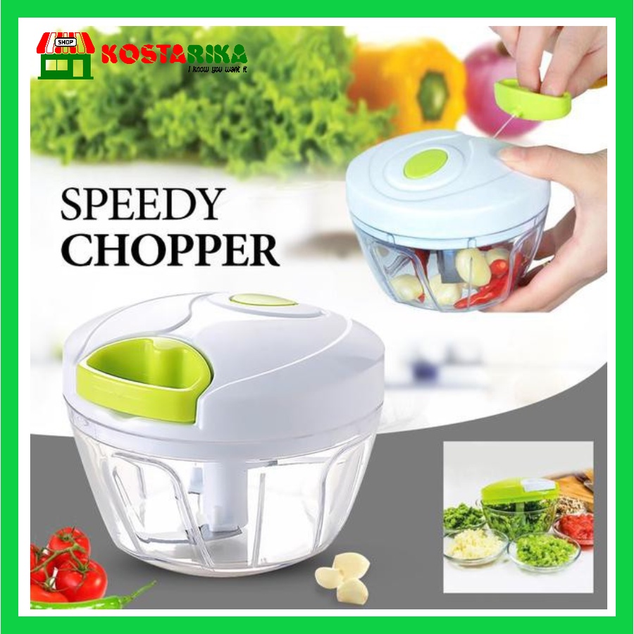 KOSTARIKA Speedy Chooper Blender Tarik Manual Pemotong Daging Bawang Buah dan Sayuran