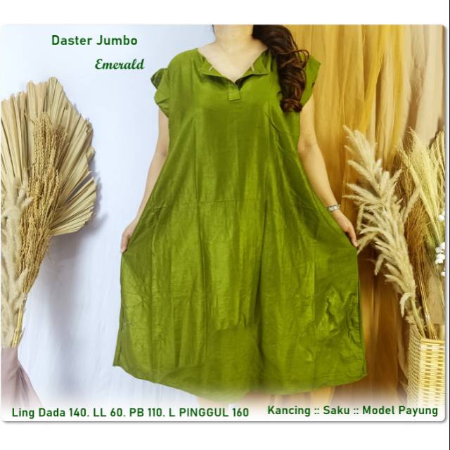 DASTER JUMBO POLOS KANCING DEPAN KATUN SHANTUNG ADEM
