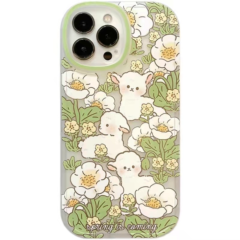 Soft Case TPU Motif Rumput Domba 13 13pro 13prm Untuk iPhone 11 7Plus 8Plus Xr XS 13 12pro Max