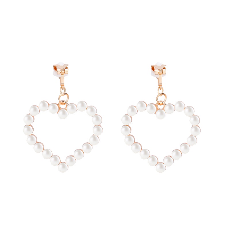 Anting Klip Desain strawberry Aksen Mutiara Dan Berlian Gaya Korea retro Untuk Wanita