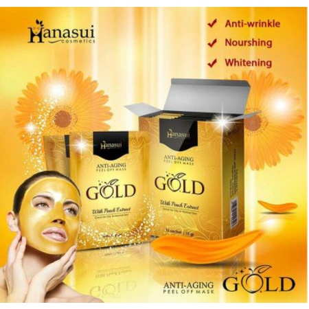 MASKER HANASUI ANTI AGING PEEL OFF MASK GOLD PER SACHET