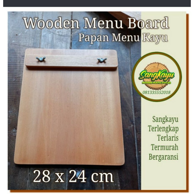 Beli Menu board kayu papan menu kayu 28x24cm display menu display wooden