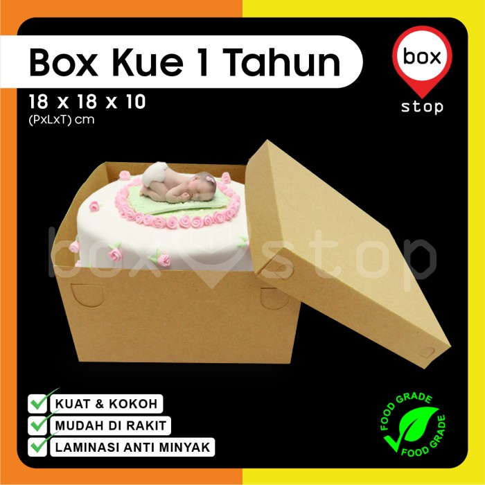 Jual Box Kue Cake Box Kotak Kue Dus Kue Manyek X X Cm Coklat Pcs Shopee