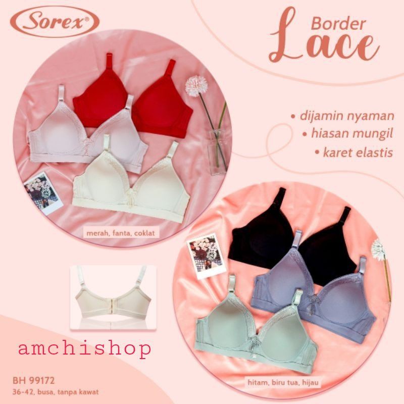 BH bra sorex tanpa kawat cup besar kait tiga/bh sorex busa tipis/sorex 99172