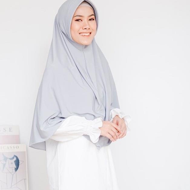 ✧ Jilbab bergo Hamidah Jersey ped jumbo L | Hijab Hamidah Premium ukuran L ➵