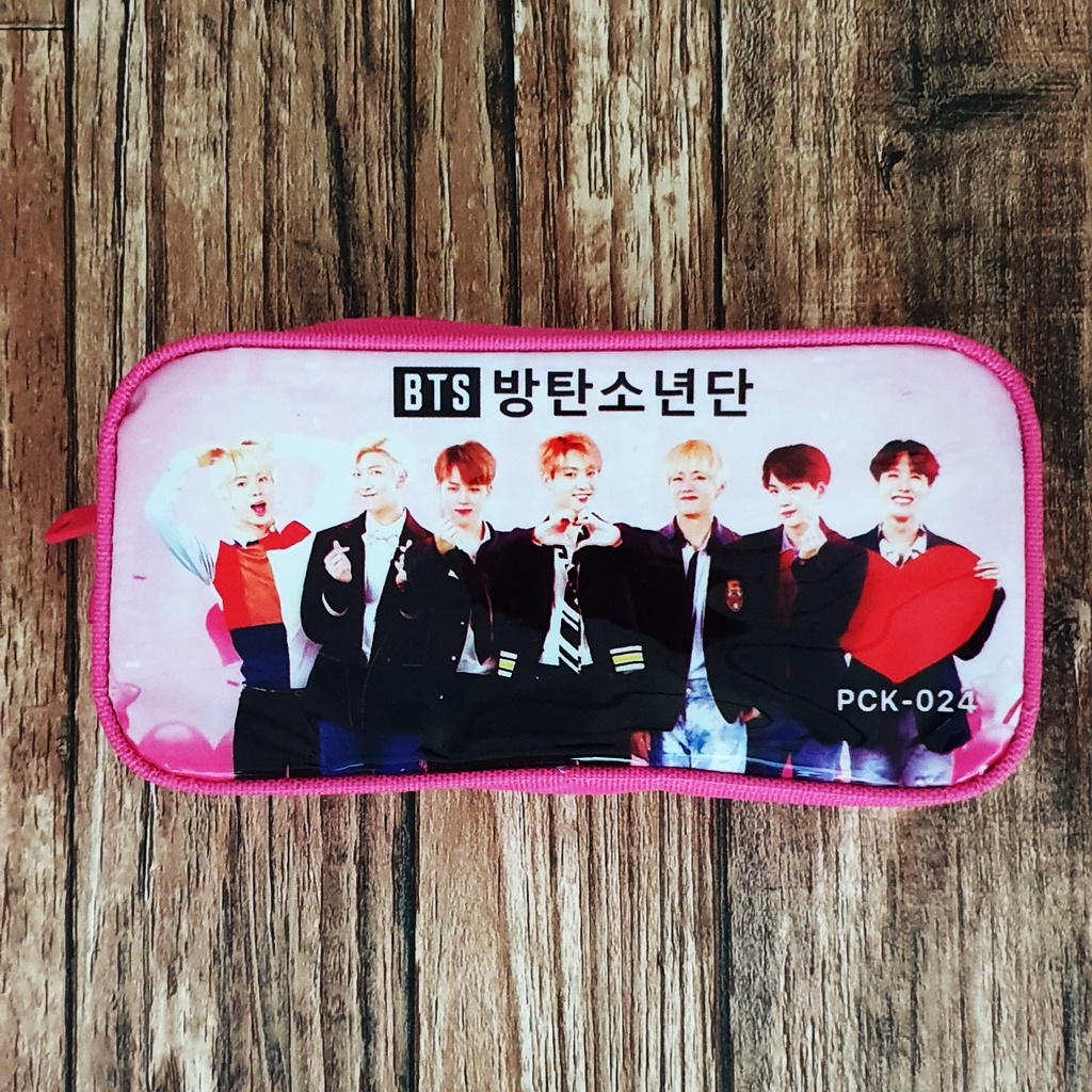 KOTAK PENSIL BT21 KPOP / TEMPAT ALAT TULIS BT21 TERLARIS-K.P - BTS PINK - B