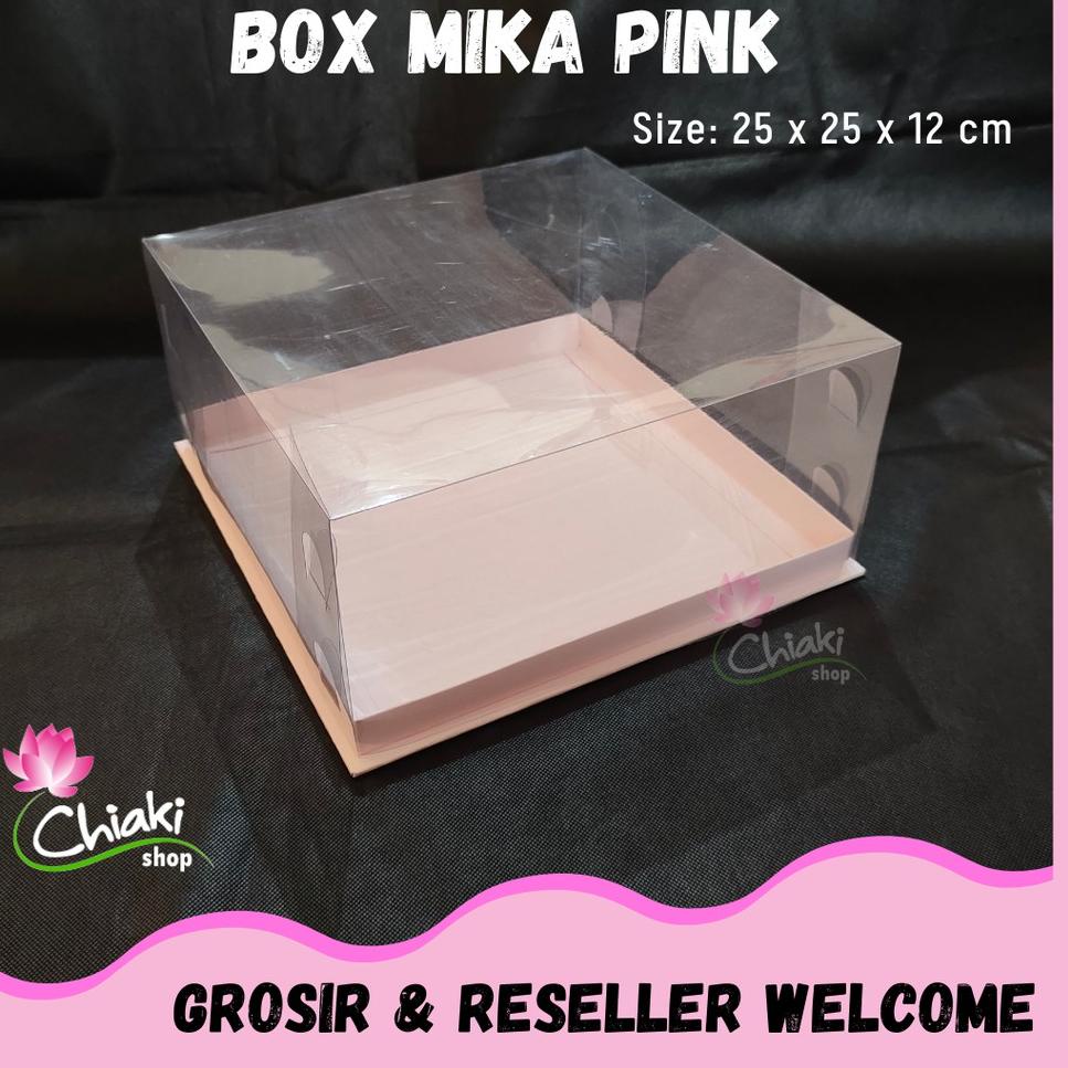 

[64] Box Mika PINK Uk 25 x 25 x T. 12 cm Cupcake isi 9 Cake Pudding Tart Dus Emas Karton Tebal CHIAKI arpy915