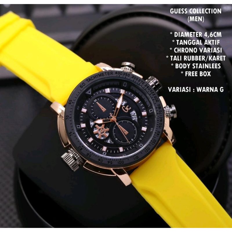 Jam Tangan G-Collection Rubber Chrono Tgl Aktif Jam Tangan Pria GC Jam Tangan Fashion