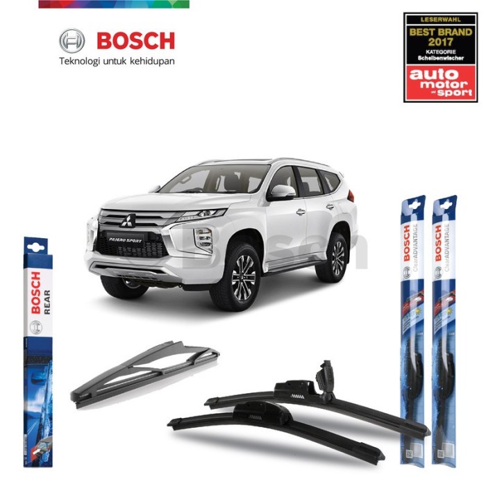 Wiper Depan Belakang All New Pajero Sport Bosch Frameless Advantage