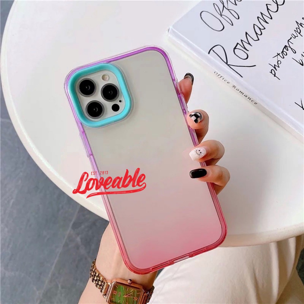 Ombre bumper 2 in 1 case  for iphone 7 8 plus xr xs max 11 12 13 pro max