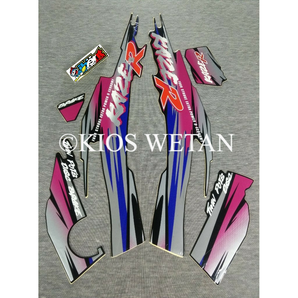 STRIPING KAZE R UNGU TAHUN 1998 STIKER KAWASAKI LIS STANDAR BODY