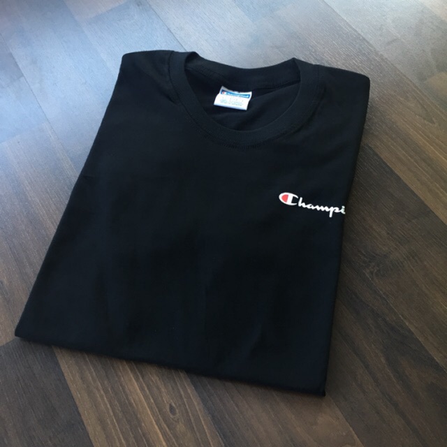  KAOS  CHAMPION  LOGO TEXT SAMPING MIRROR LIKE ORIGINAL 