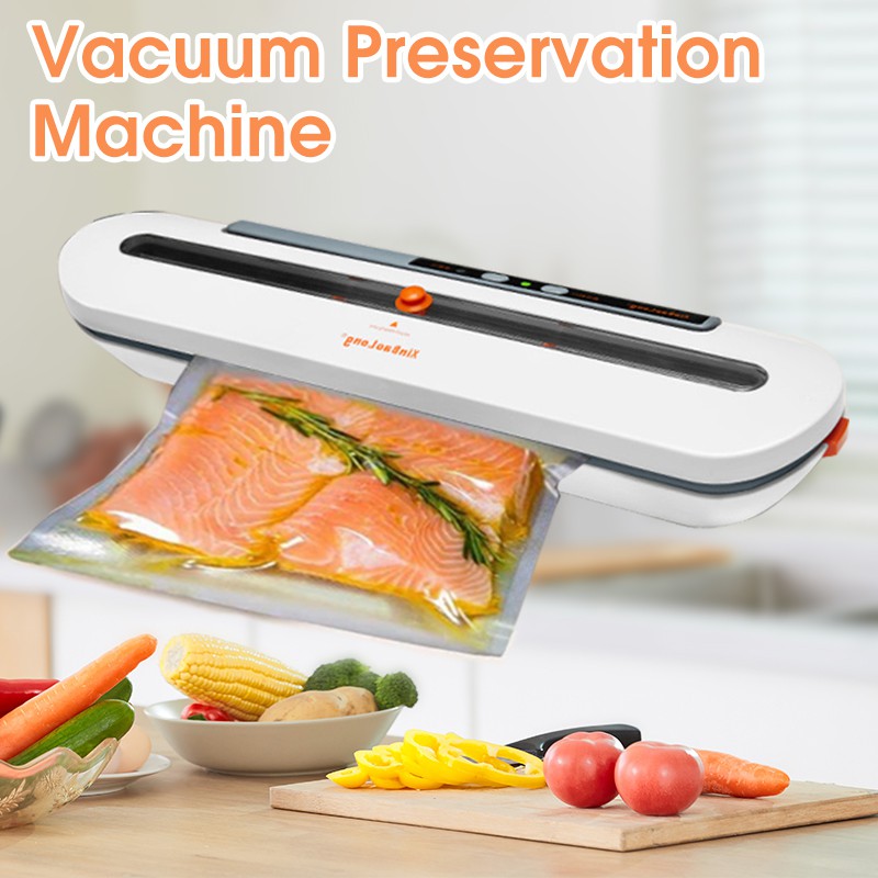 Food Vacuum Sealer Mesin Vakum Makanan Sealer Vacuum Machine with 10pcs Plastik Sheet