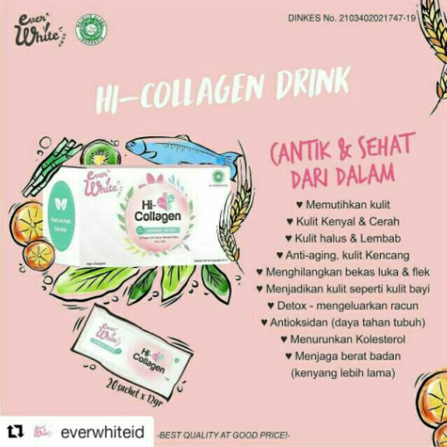 Hi-Collagen everwhite drinks 1box isi 20pcs