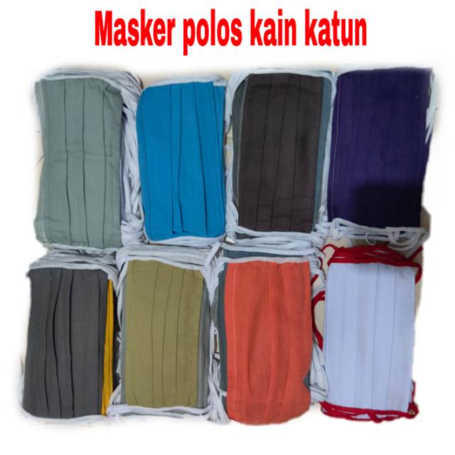 MASKER KAIN KATUN POLOS TERMURAH