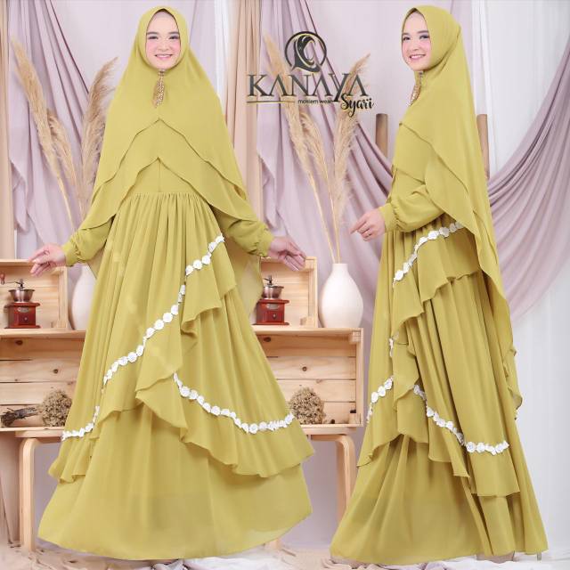 Gamis syari elvana set original Kanaya