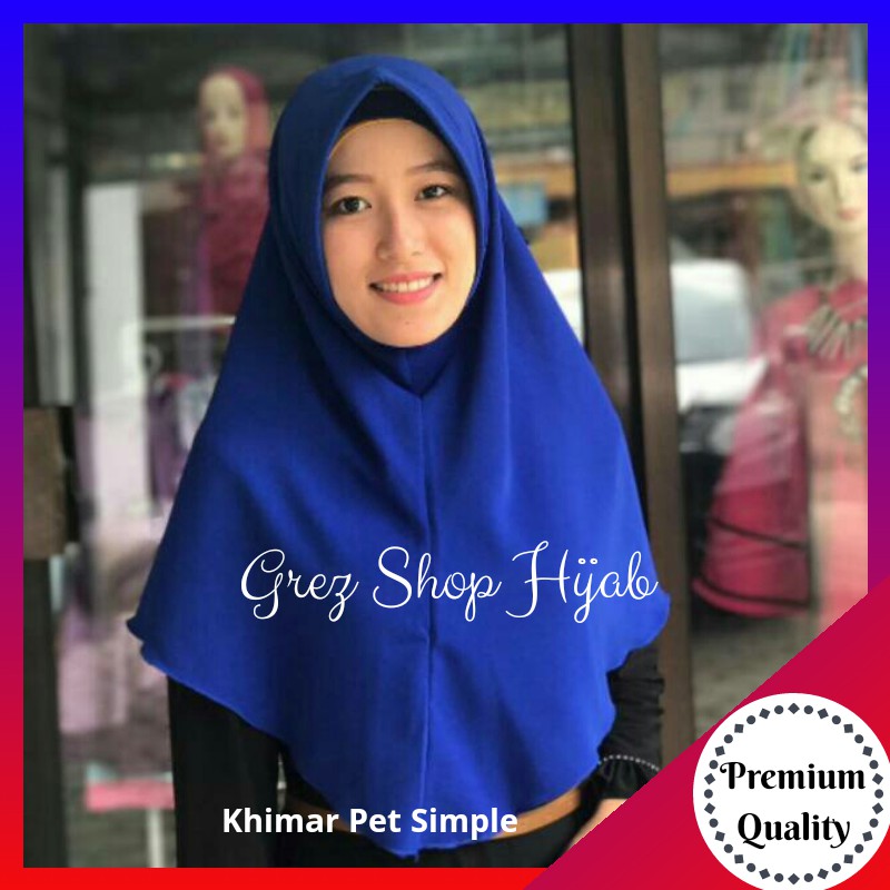 Daily Khimar Jilbab Hijab Kerudung Instan Bergo Jumbo Syari 80 x 110 Pet Antem Simple Penguin wolfis